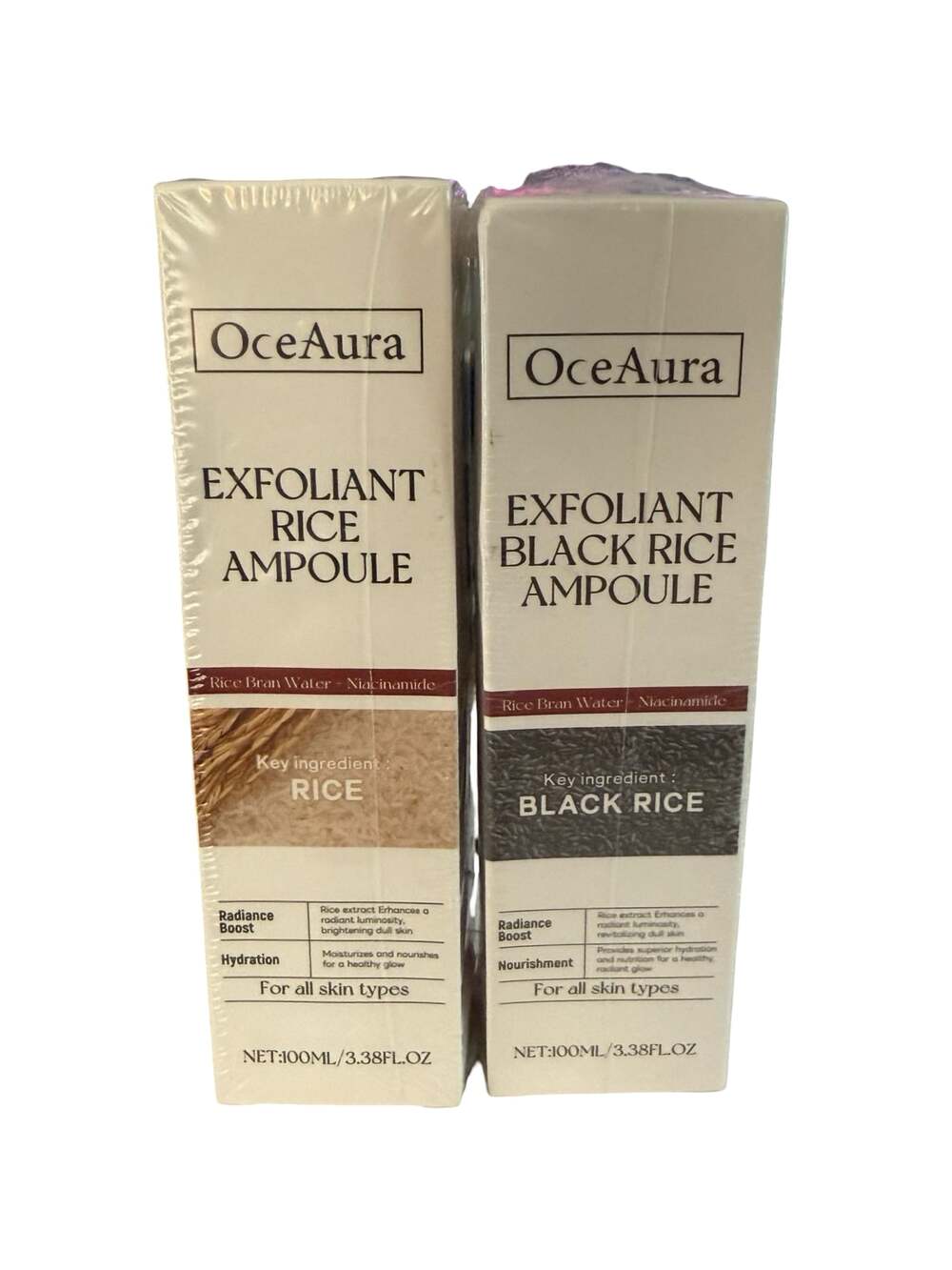 OceAura Exfoliant Rice Ampoule and Exfoliant Black Rice Ampoule Set 100ml